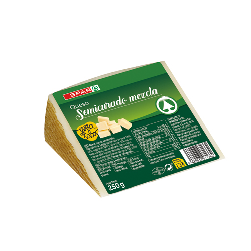 QUESO SEMICURADO MEZCLA SPAR CUÑA 250 GRS.