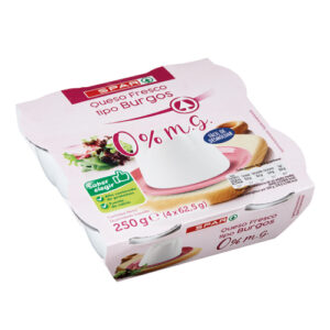QUESO FRESCO TIPO BURGOS 0% M.G. SPAR TARRINA 4X62,5 G.