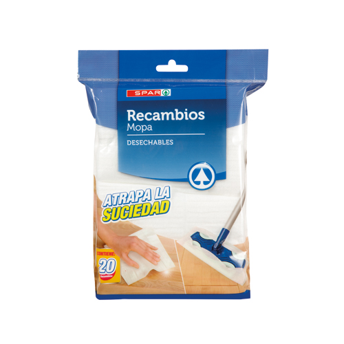 MOPA ATRAPAPOLVO SPAR RECAMBIOS DESECHABLES 20 UDS.