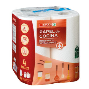 PAPEL DE COCINA SPAR MAXI COMPACTO DOBLE CAPA PACK-4 (VENTA EN CANARIAS)