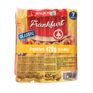 SALCHICHAS DE FRANKFURT SPAR 140 GRS. PACK-3