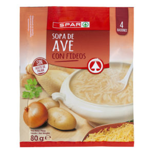 SOPA DE AVE CON FIDEOS SPAR 80 GRS.