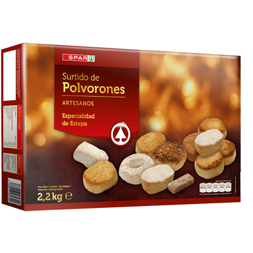POLVORONES SURTIDOS ARTESANOS SPAR ESTUCHE 2,2 KG.