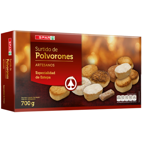 POLVORONES SURTIDOS ARTESANOS SPAR ESTUCHE 700 GRS.