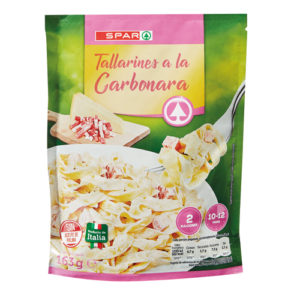 TALLARINES A LA CARBONARA SPAR SOBRE 163 GRS.