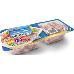 TIRAS JAMÓN COCIDO EXTRA BRASEADAS SPAR 2X75 GRS.