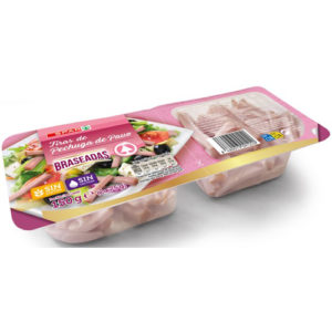 TIRAS PECHUGA DE PAVO BRASEADAS SPAR 2X75 GRS.