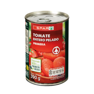 TOMATE ENTERO PELADO SPAR 390 GRS. P.N.