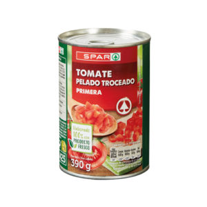 TOMATE PELADO TROCEADO SPAR 390 GRS. P.N.