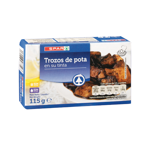 TROZOS DE POTA EN SU TINTA SPAR 120 GRS. P.N.