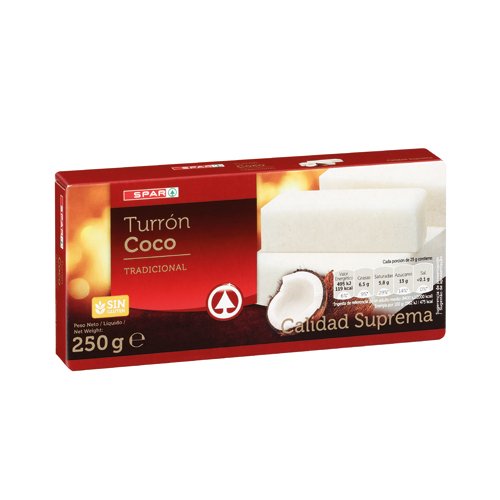 TURRÓN DE COCO CALIDAD SUPREMA SPAR 250 GRS.