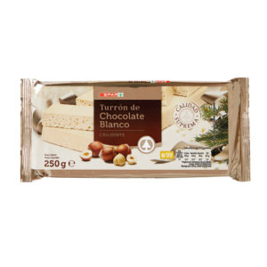TURRÓN DE CHOCOLATE BLANCO CRUJIENTE SPAR 250 GRS.