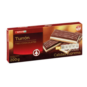 TURRÓN TRES CHOCOLATES SPAR 200 GRS.