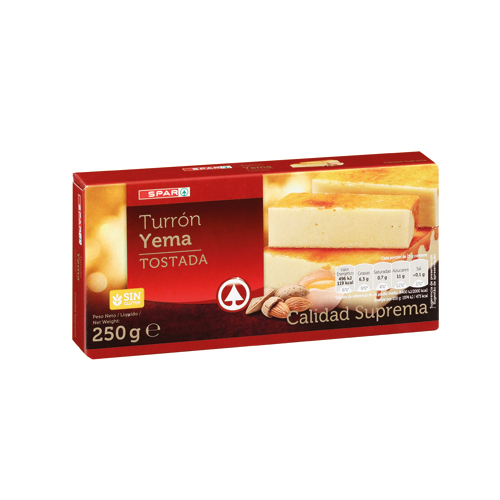 TURRÓN DE YEMA TOSTADA CALIDAD SUPREMA SPAR 250 GRS.