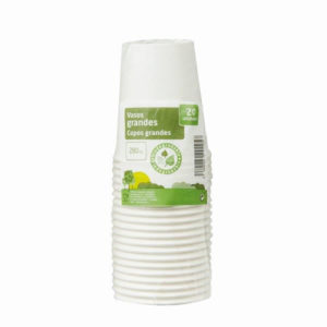 VASOS GRANDES DE CARTÓN BIODEGRADABLES 280 C.C. 20 UND.
