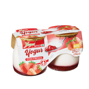 YOGUR YUGUI SPAR CON FRESAS TARRO CRISTAL 135 GRS PACK-2