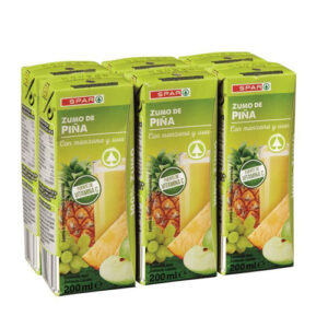 ZUMO DE PIÑA-UVA-MANZANA SPAR 200 ML. PACK-6