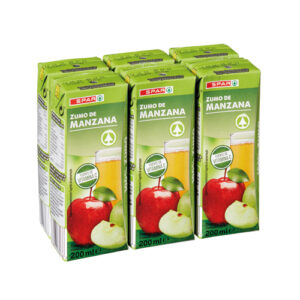 ZUMO DE MANZANA SPAR 200 ML. PACK-6